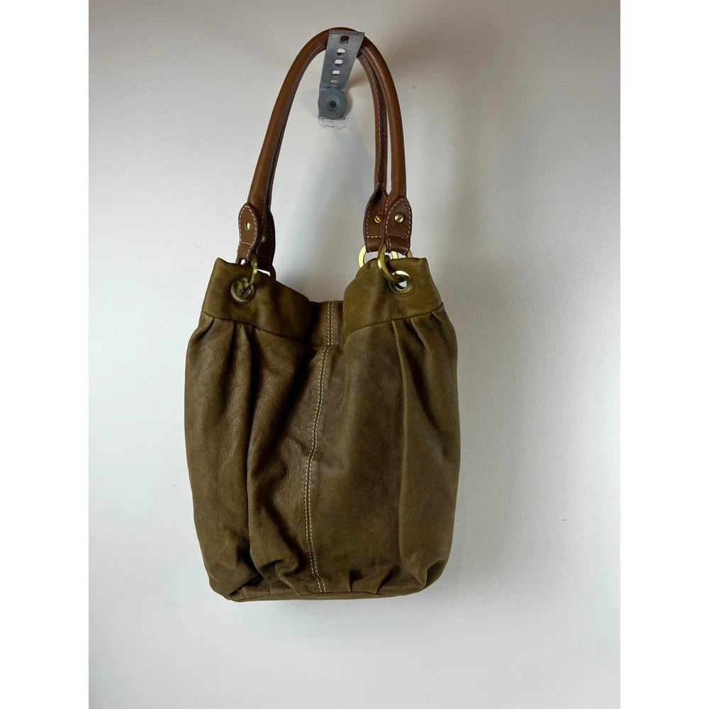 Coldwater Creek Brown‎ Leather Bucket Bag Shoulder Bag Everyday Purse